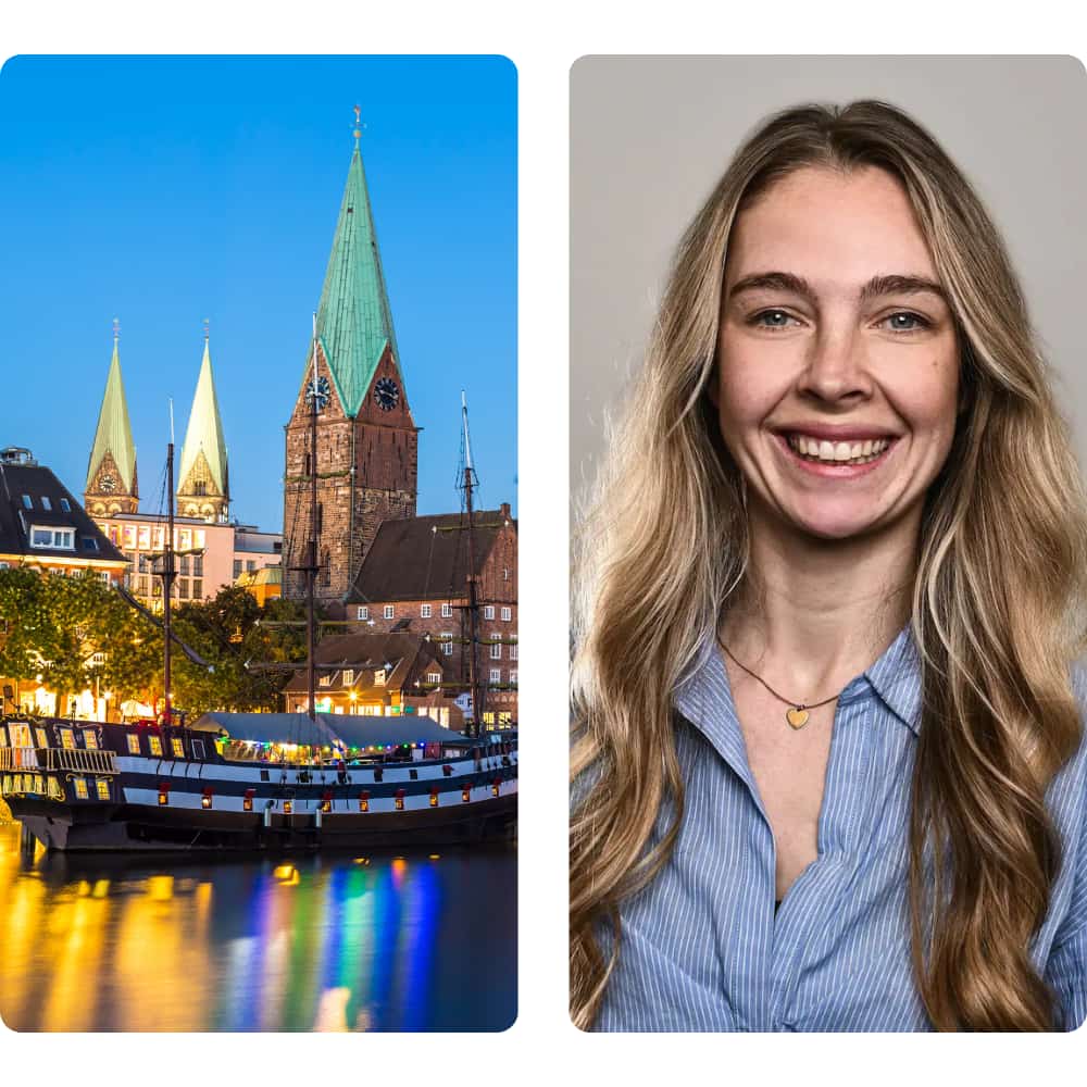 Lia Schlüsselburg Geschäftsführerin und Bild von Bremen